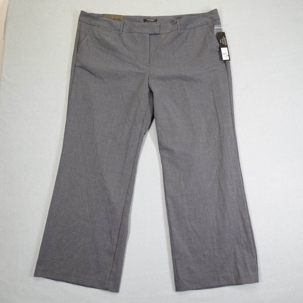 Daisy Fuentes Industry Pant Women 20W Short Gray Navy Heather Career Trousers